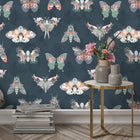 BMCF003/02B Butterfly Effect Navy Wallpaper by Brand McKenzie