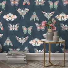 BMCF003/02B Butterfly Effect Navy Wallpaper by Brand McKenzie