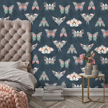 BMCF003/02B Butterfly Effect Navy Wallpaper by Brand McKenzie
