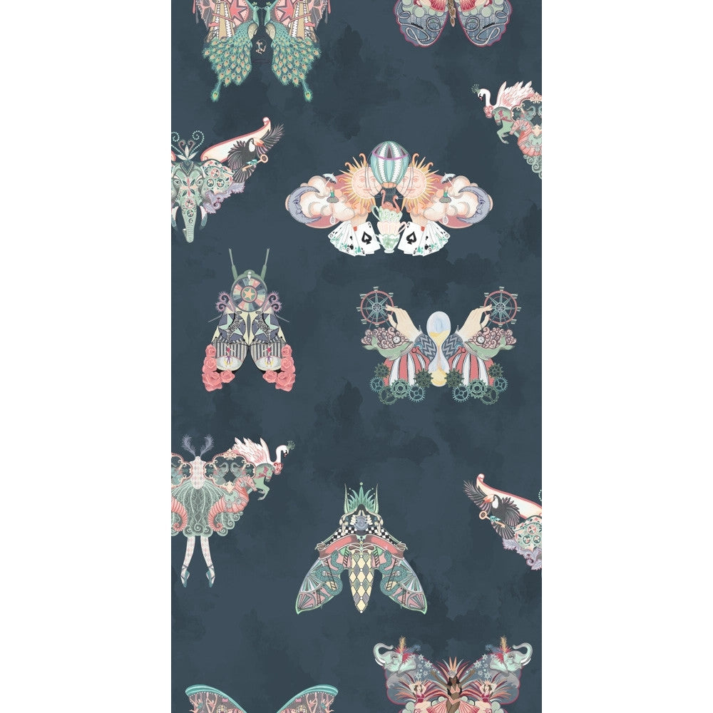 BMCF003/02B Butterfly Effect Navy Wallpaper by Brand McKenzie