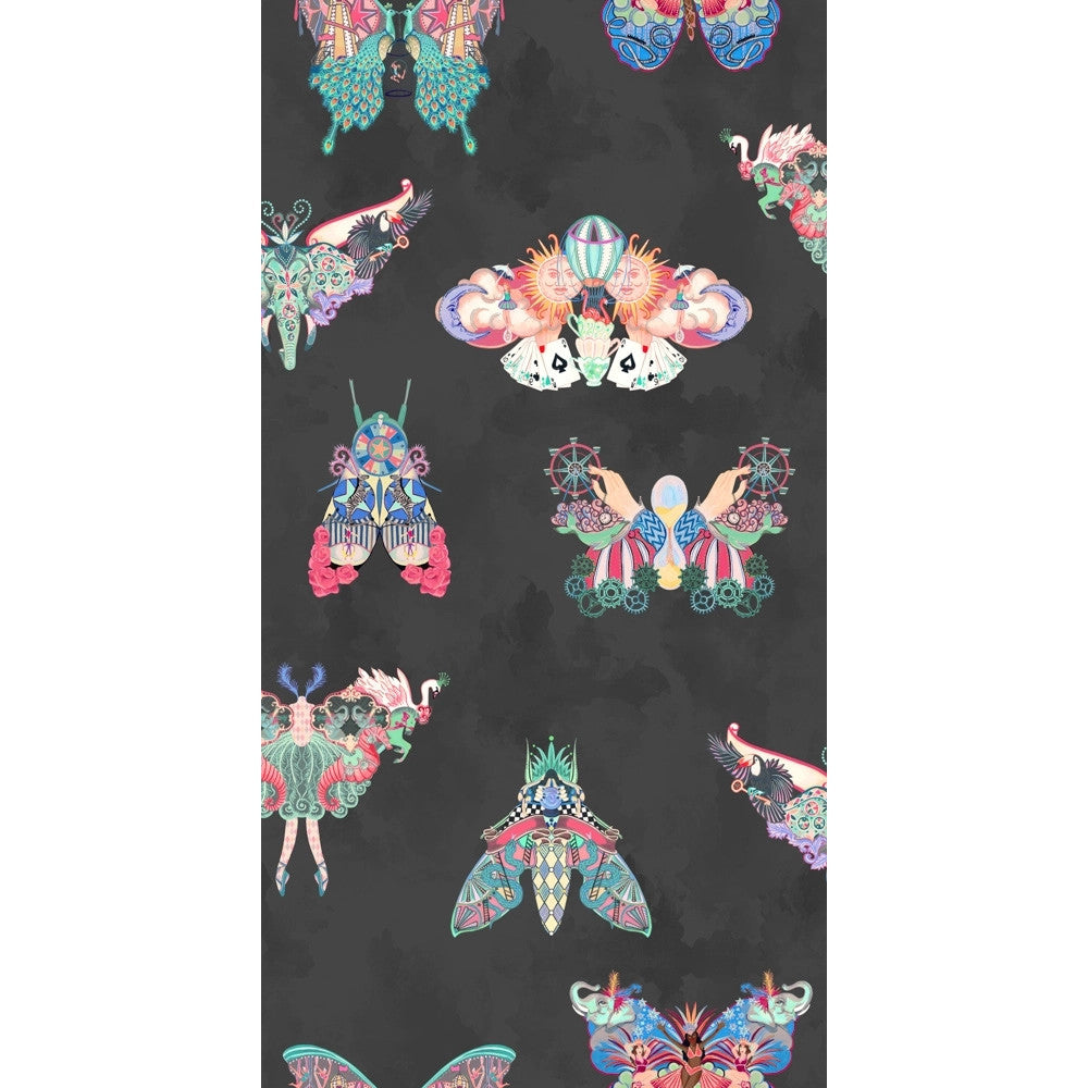 BMCF003/02C Butterfly Effect Noir Wallpaper by Brand McKenzie