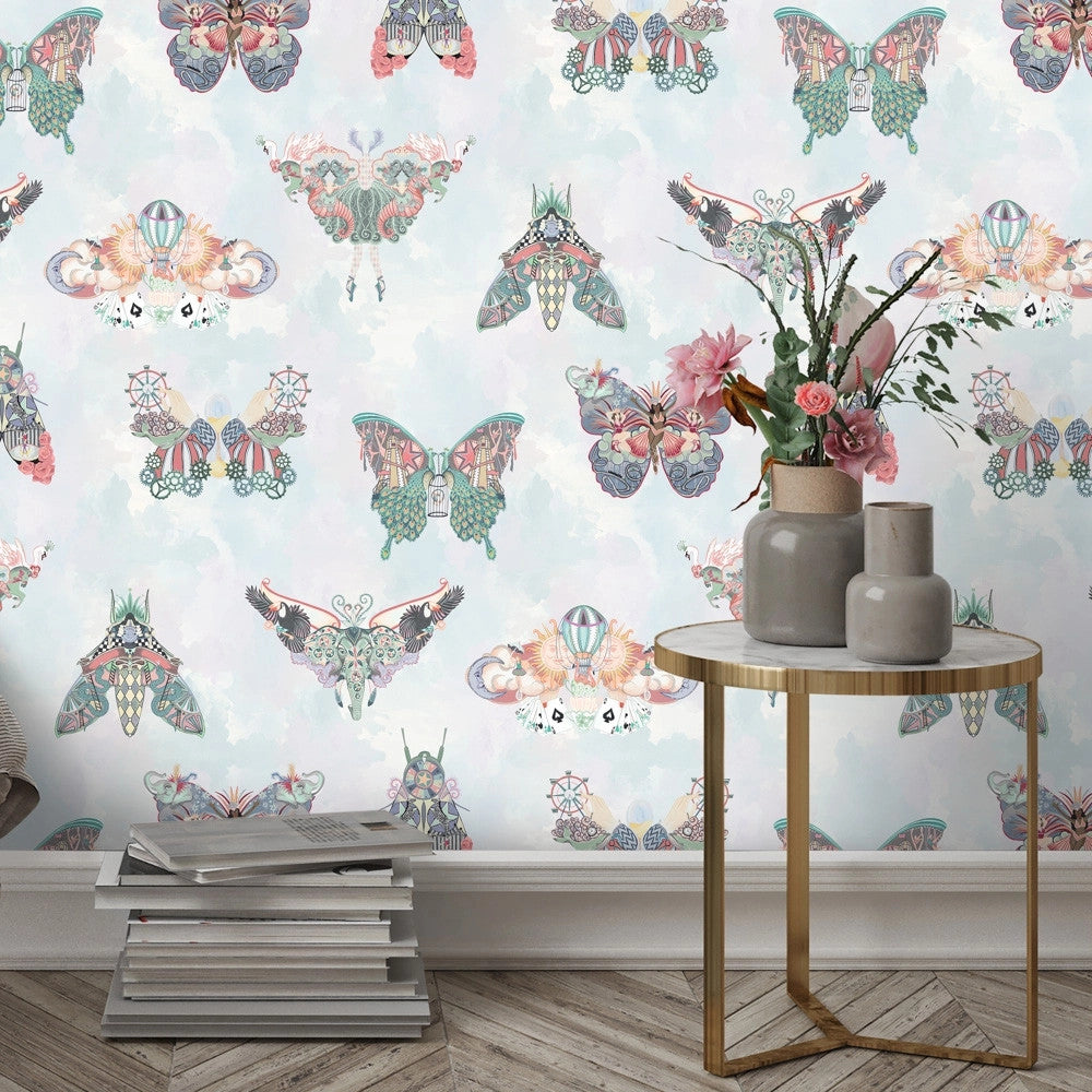 BMCF003/02D Butterfly Effect Pink Multi Wallpaper by Brand McKenzie