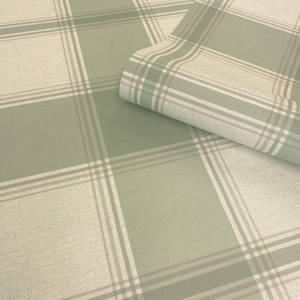 7159  GB7159 Carmella Check Green Wallpaper by Belgravia