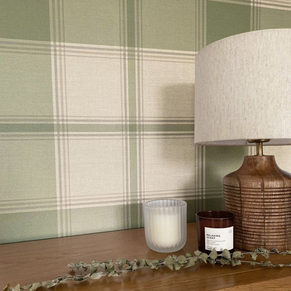 7159  GB7159 Carmella Check Green Wallpaper by Belgravia