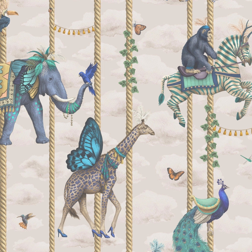 BMCF003/04B Carousel Linen Wallpaper by Brand McKenzie