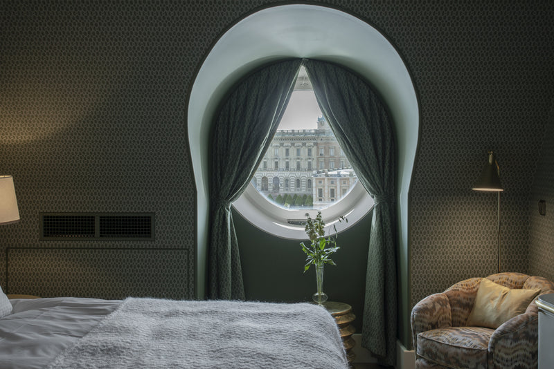 Chiselled wallpaper by Christopher Farr Cloth in a room setting