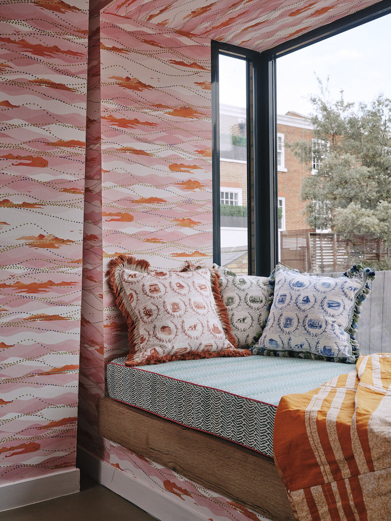 Island Atmosphere wallpaper by Christopher Farr Cloth in a room setting