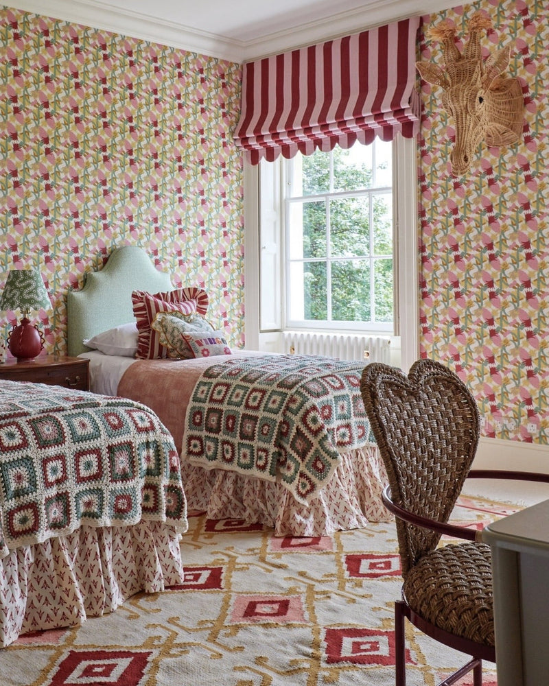 Cactus Flower wallpaper by Christopher Farr Cloth in a room setting