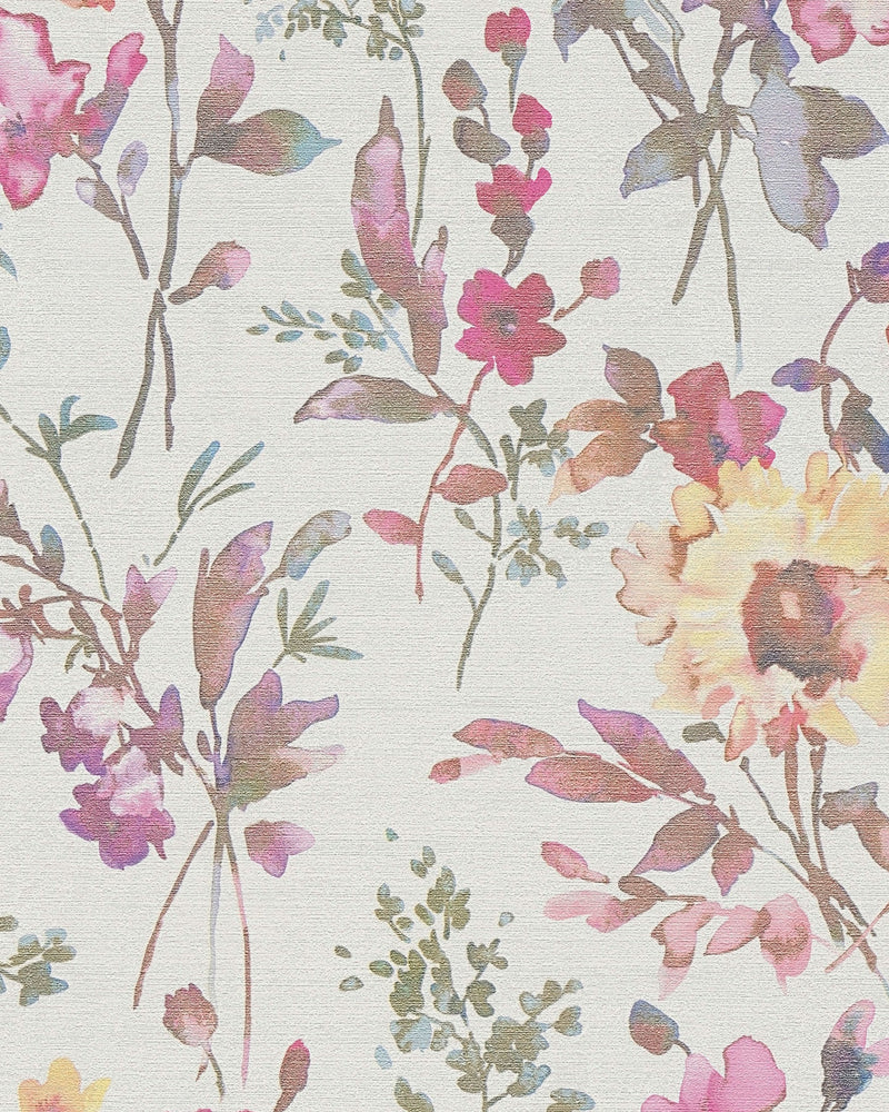 Petal Poetry - Unfold Purple Lilac and Blue Cosmo Living Wallpaper by Galerie