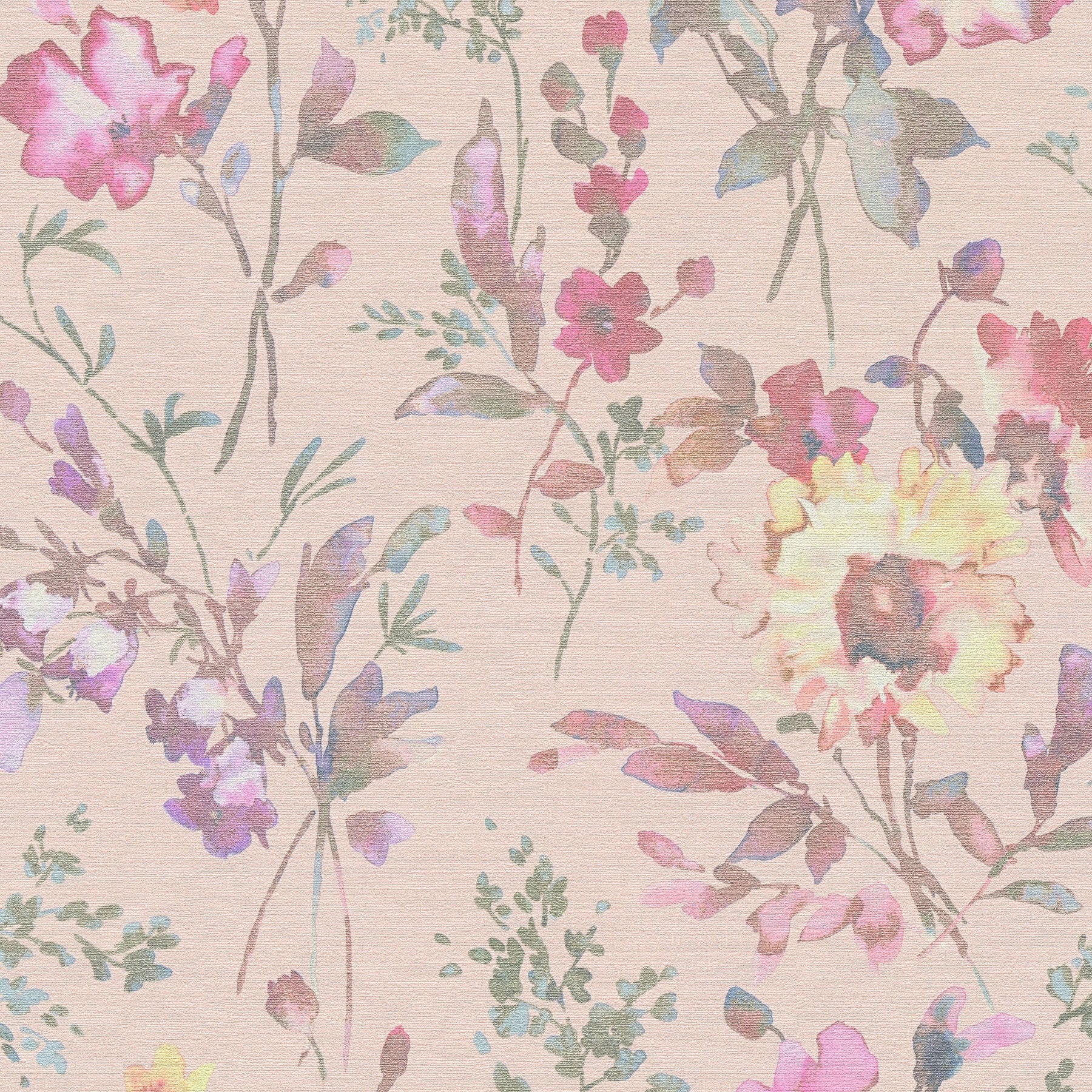 Petal Poetry - Unfold Pink and Blue Cosmo Living Wallpaper by Galerie