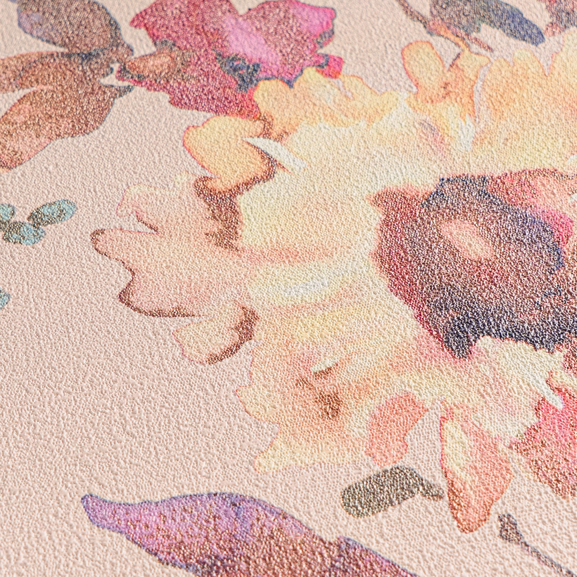 Petal Poetry - Unfold Pink and Blue Cosmo Living Wallpaper by Galerie