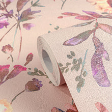 Petal Poetry - Unfold Pink and Blue Cosmo Living Wallpaper by Galerie