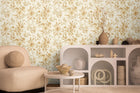 Petal Poetry - Unfold Gold Cosmo Living Wallpaper by Galerie