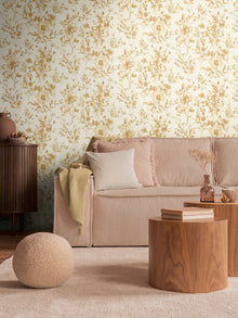 Petal Poetry - Unfold Gold Cosmo Living Wallpaper by Galerie