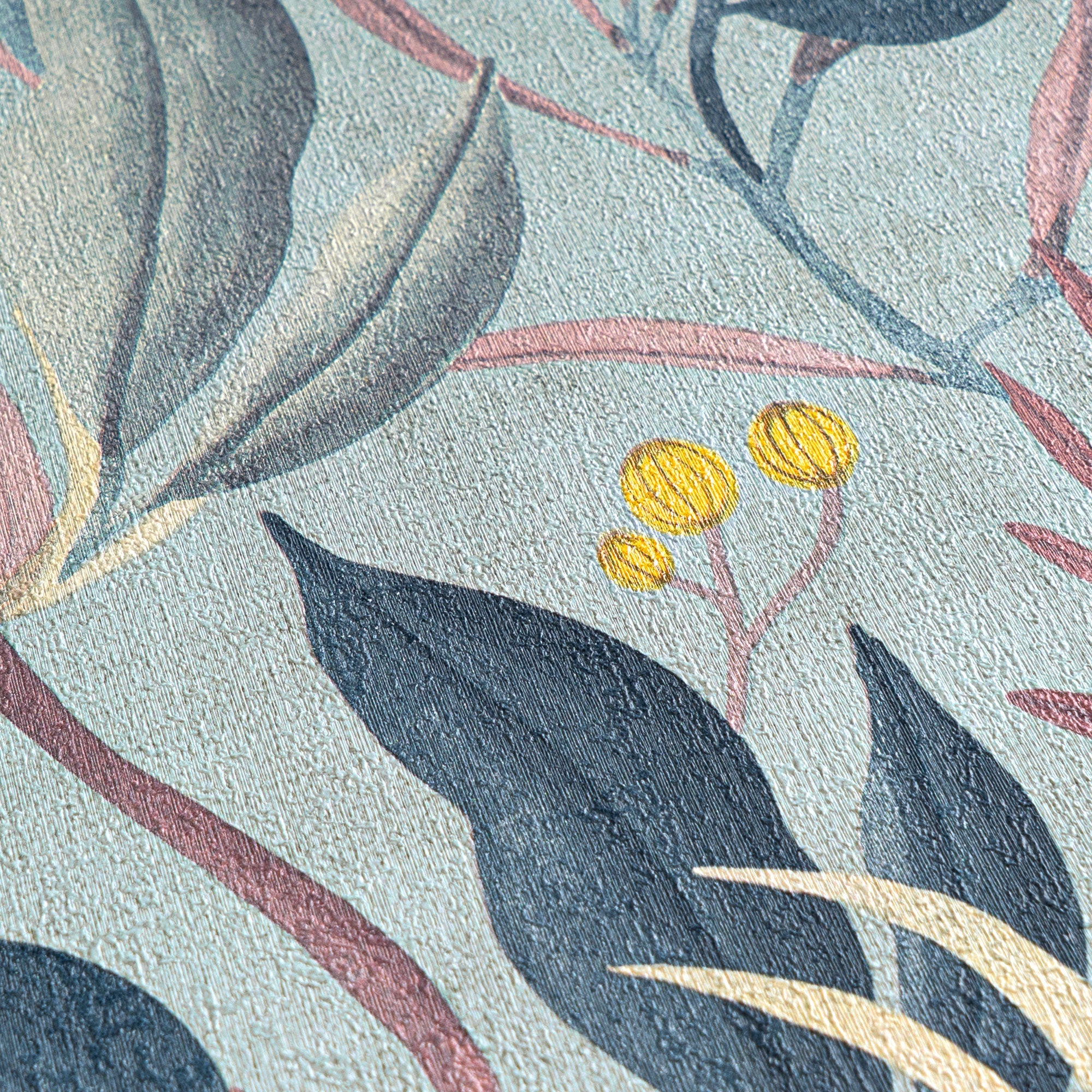 Still Bloom- Poetry Blue and Pink Cosmo Living Wallpaper by Galerie