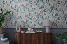Still Bloom- Poetry Blue and Pink Cosmo Living Wallpaper by Galerie