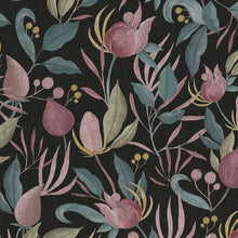 Still Bloom- Poetry Black and Green Cosmo Living Wallpaper by Galerie