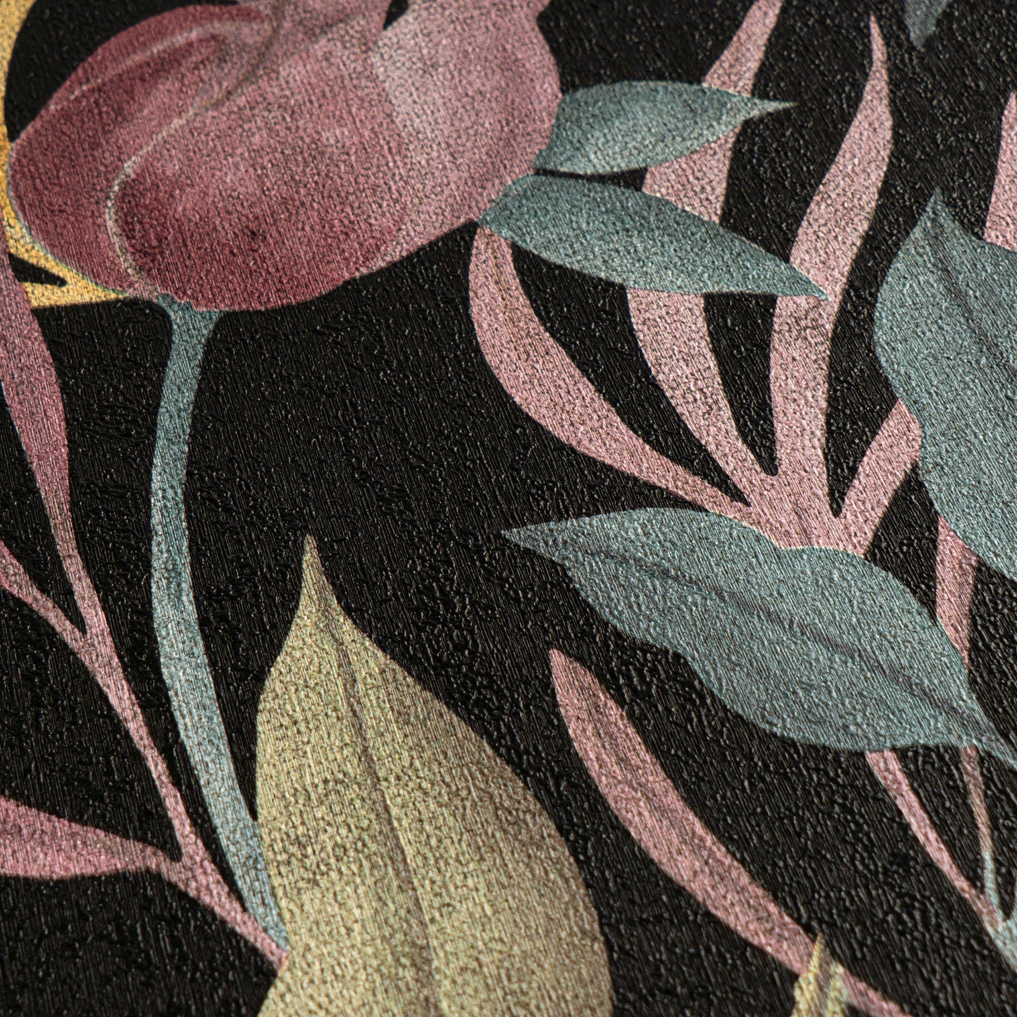 Still Bloom- Poetry Black and Green Cosmo Living Wallpaper by Galerie