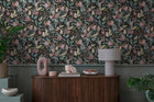 Still Bloom- Poetry Black and Green Cosmo Living Wallpaper by Galerie