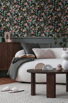 Still Bloom- Poetry Black and Green Cosmo Living Wallpaper by Galerie
