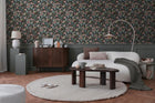 Still Bloom- Poetry Black and Green Cosmo Living Wallpaper by Galerie