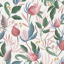 Still Bloom- Poetry Pink and Blue Cosmo Living Wallpaper by Galerie