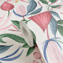 Still Bloom- Poetry Pink and Blue Cosmo Living Wallpaper by Galerie