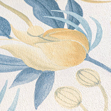 Still Bloom- Poetry Blue and Yellow Cosmo Living Wallpaper by Galerie