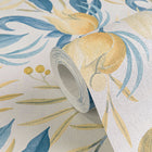 Still Bloom- Poetry Blue and Yellow Cosmo Living Wallpaper by Galerie