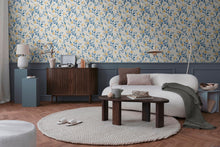 Still Bloom- Poetry Blue and Yellow Cosmo Living Wallpaper by Galerie