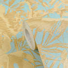Earthlines - Balance Blue and Gold Cosmo Living Wallpaper by Galerie