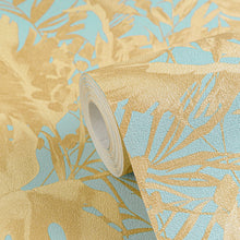 Earthlines - Balance Blue and Gold Cosmo Living Wallpaper by Galerie