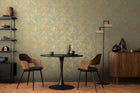 Earthlines - Balance Blue and Gold Cosmo Living Wallpaper by Galerie