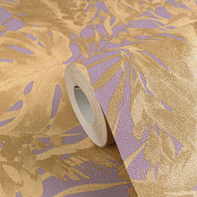 Earthlines - Balance Purple Lilac and Gold Cosmo Living Wallpaper by Galerie