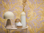 Earthlines - Balance Purple Lilac and Gold Cosmo Living Wallpaper by Galerie