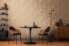 Earthlines - Balance Purple Lilac and Gold Cosmo Living Wallpaper by Galerie