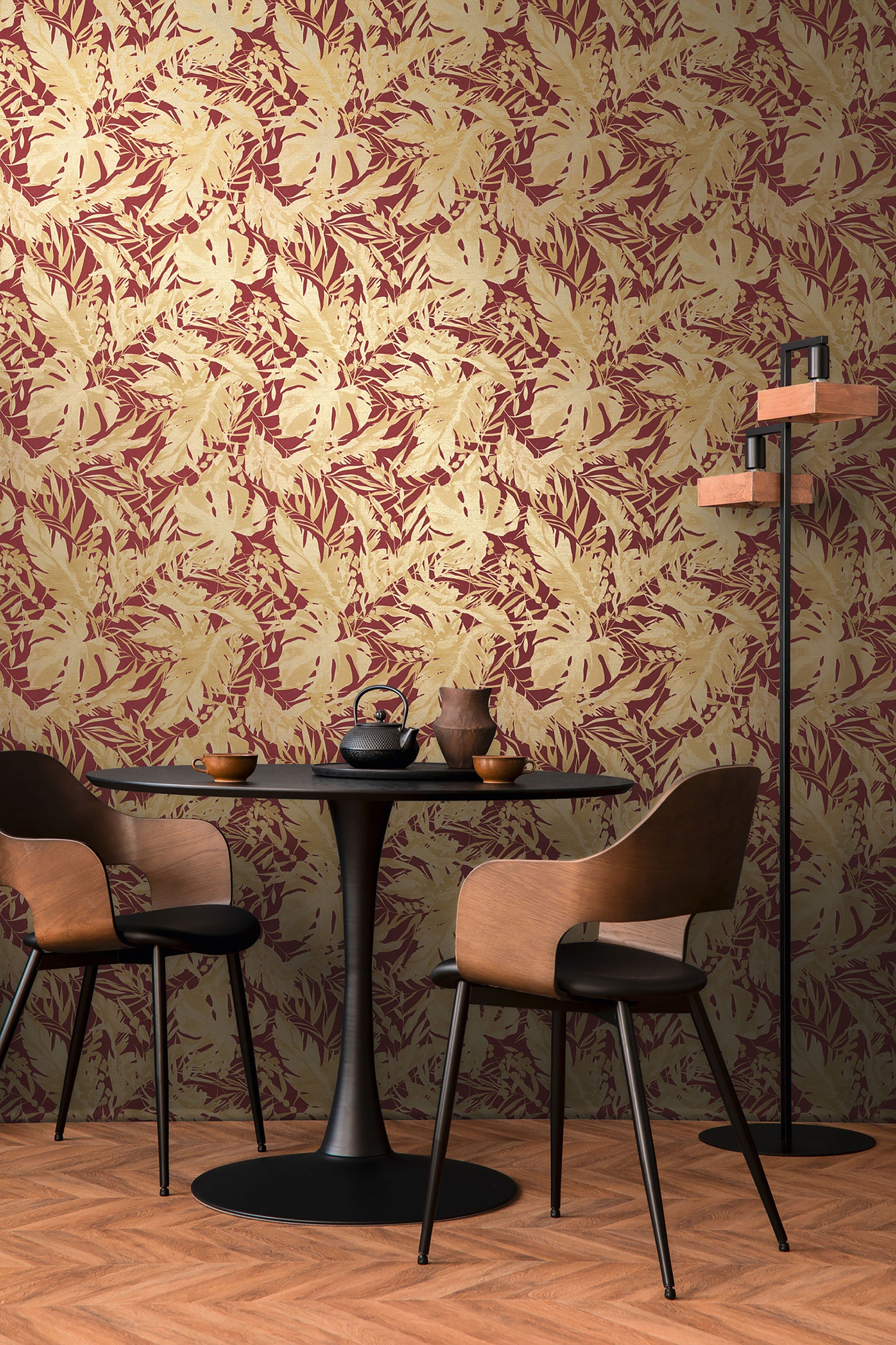 Earthlines - Balance Red and Beige Cosmo Living Wallpaper by Galerie