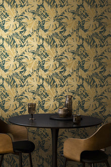 Earthlines - Balance Green and Beige Cosmo Living Wallpaper by Galerie
