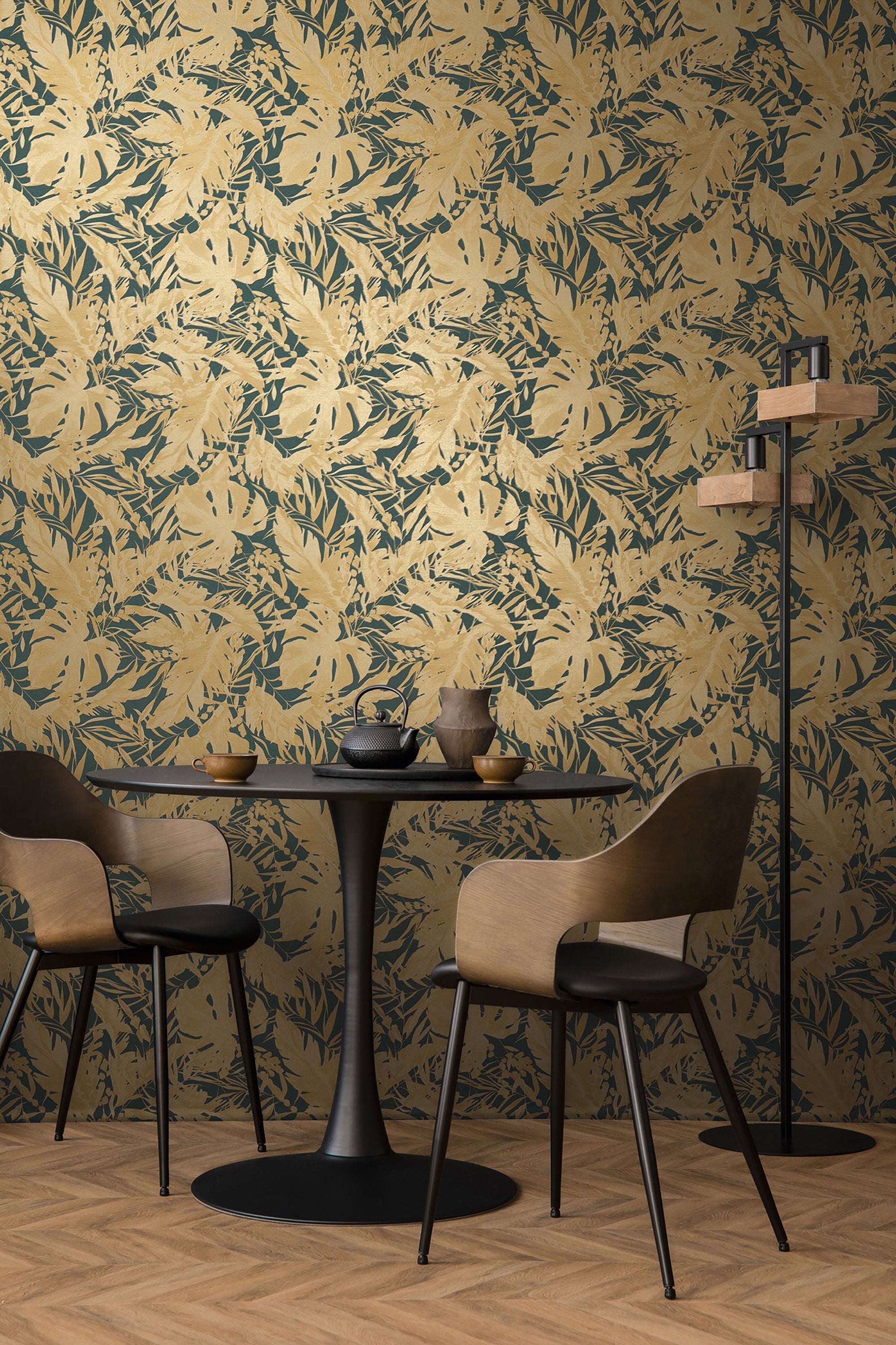 Earthlines - Balance Green and Beige Cosmo Living Wallpaper by Galerie