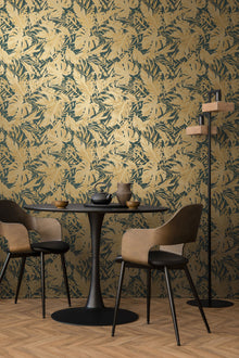 Earthlines - Balance Green and Beige Cosmo Living Wallpaper by Galerie