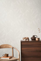 Golden Fern - Glow Silver Grey Cosmo Living Wallpaper by Galerie