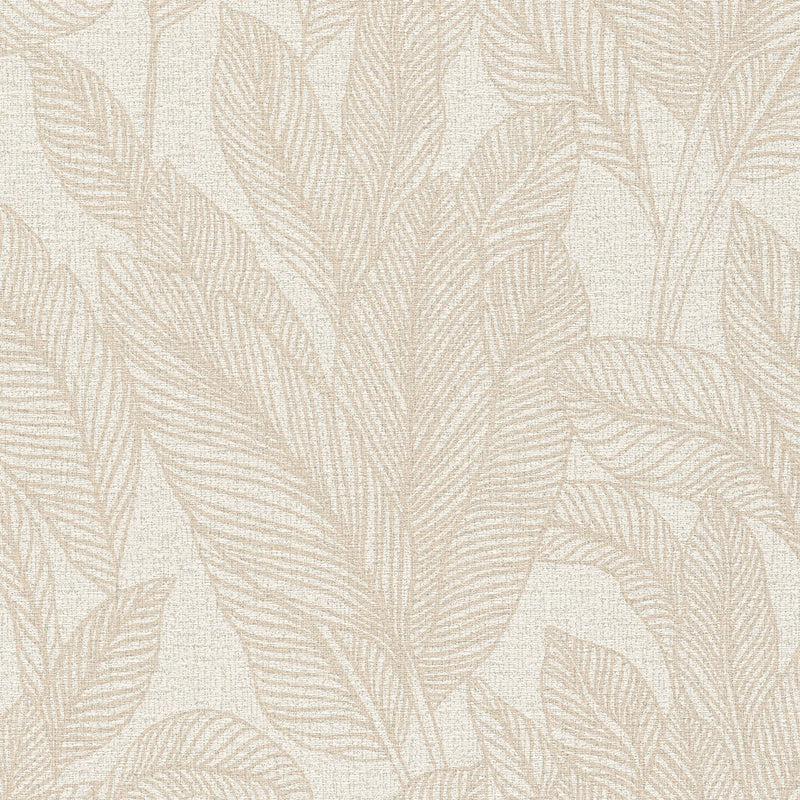 Golden Fern - Glow Beige and Silver Grey Cosmo Living Wallpaper by Galerie