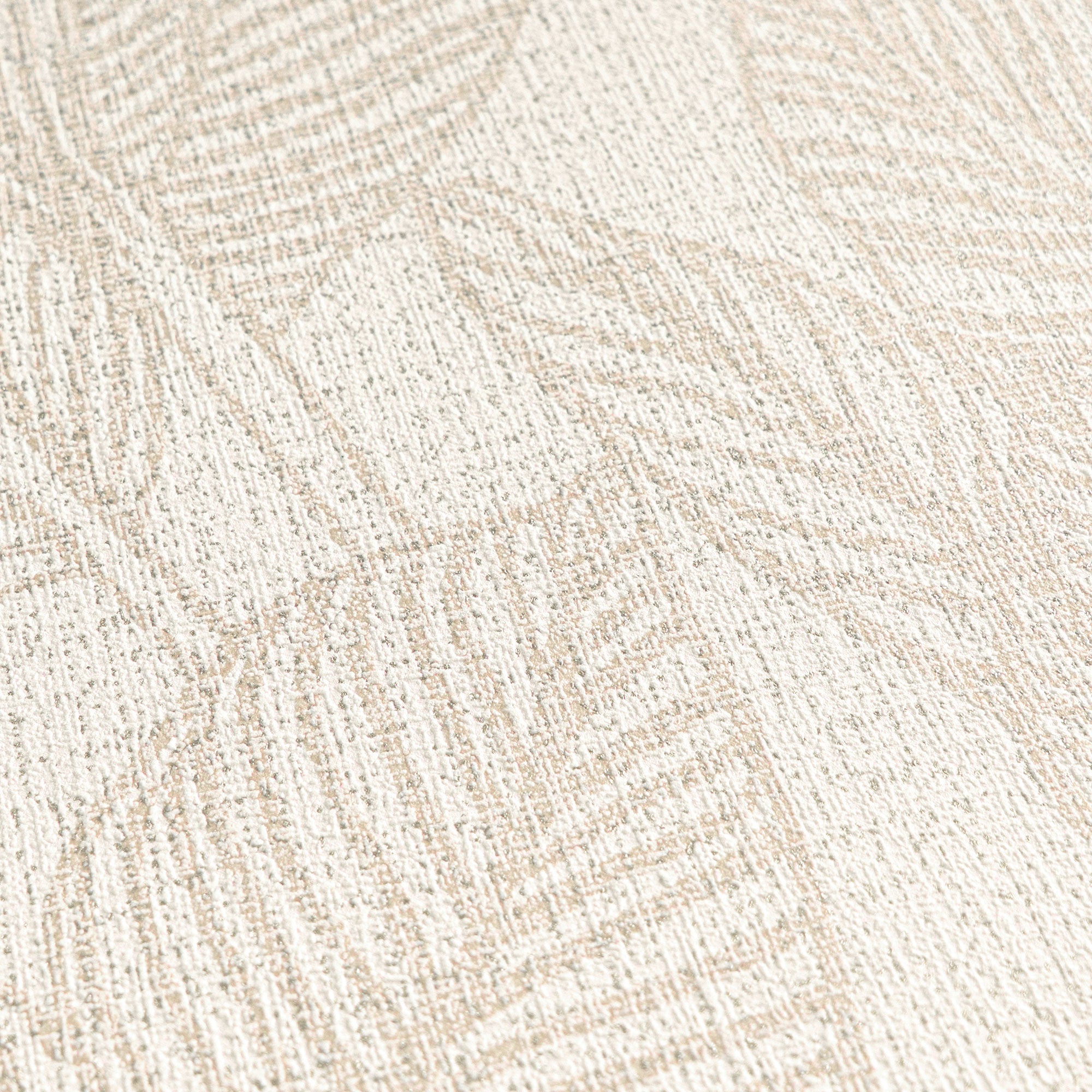 Golden Fern - Glow Beige and Silver Grey Cosmo Living Wallpaper by Galerie