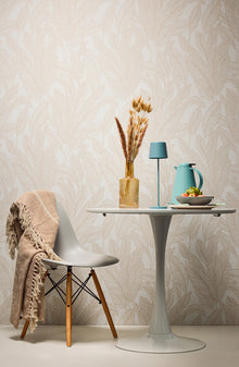 Golden Fern - Glow Beige and Silver Grey Cosmo Living Wallpaper by Galerie