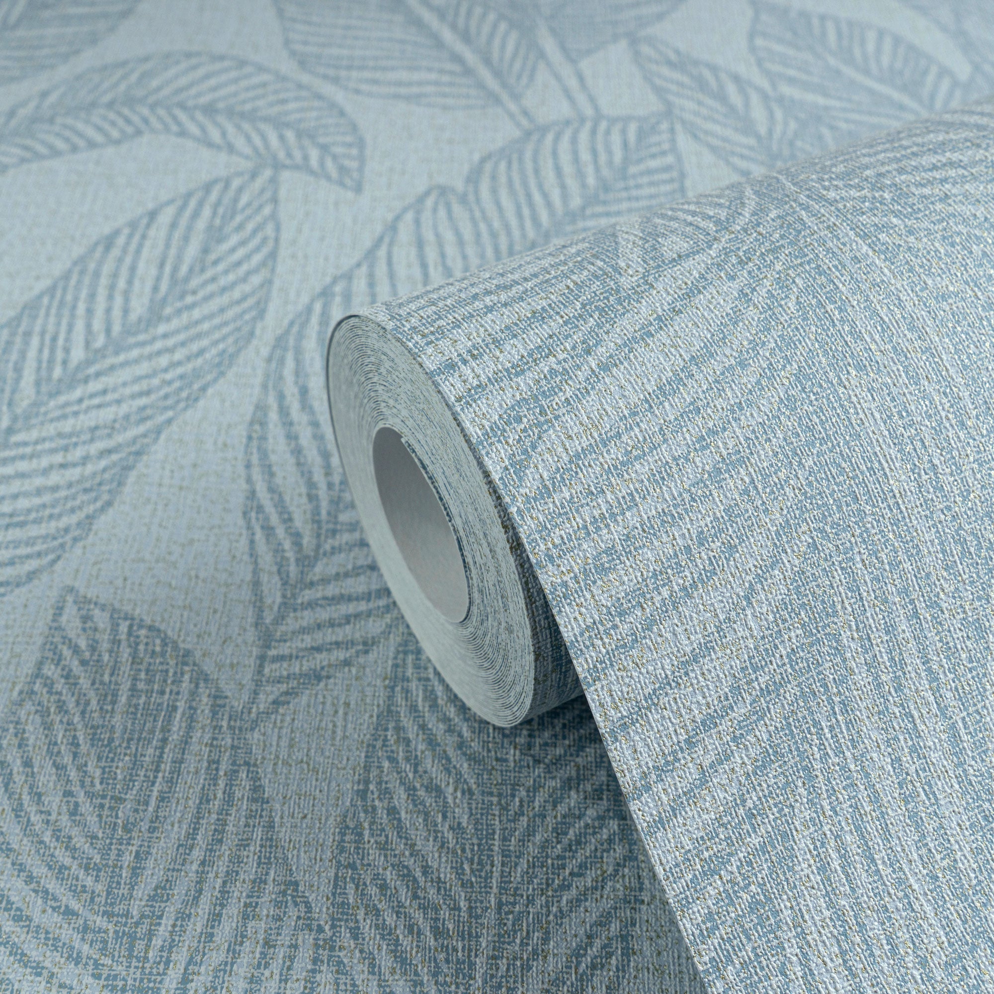 Golden Fern - Glow Blue Cosmo Living Wallpaper by Galerie