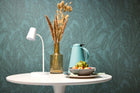 Golden Fern - Glow Green and Blue Cosmo Living Wallpaper by Galerie