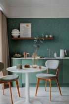 Golden Fern - Glow Green and Blue Cosmo Living Wallpaper by Galerie