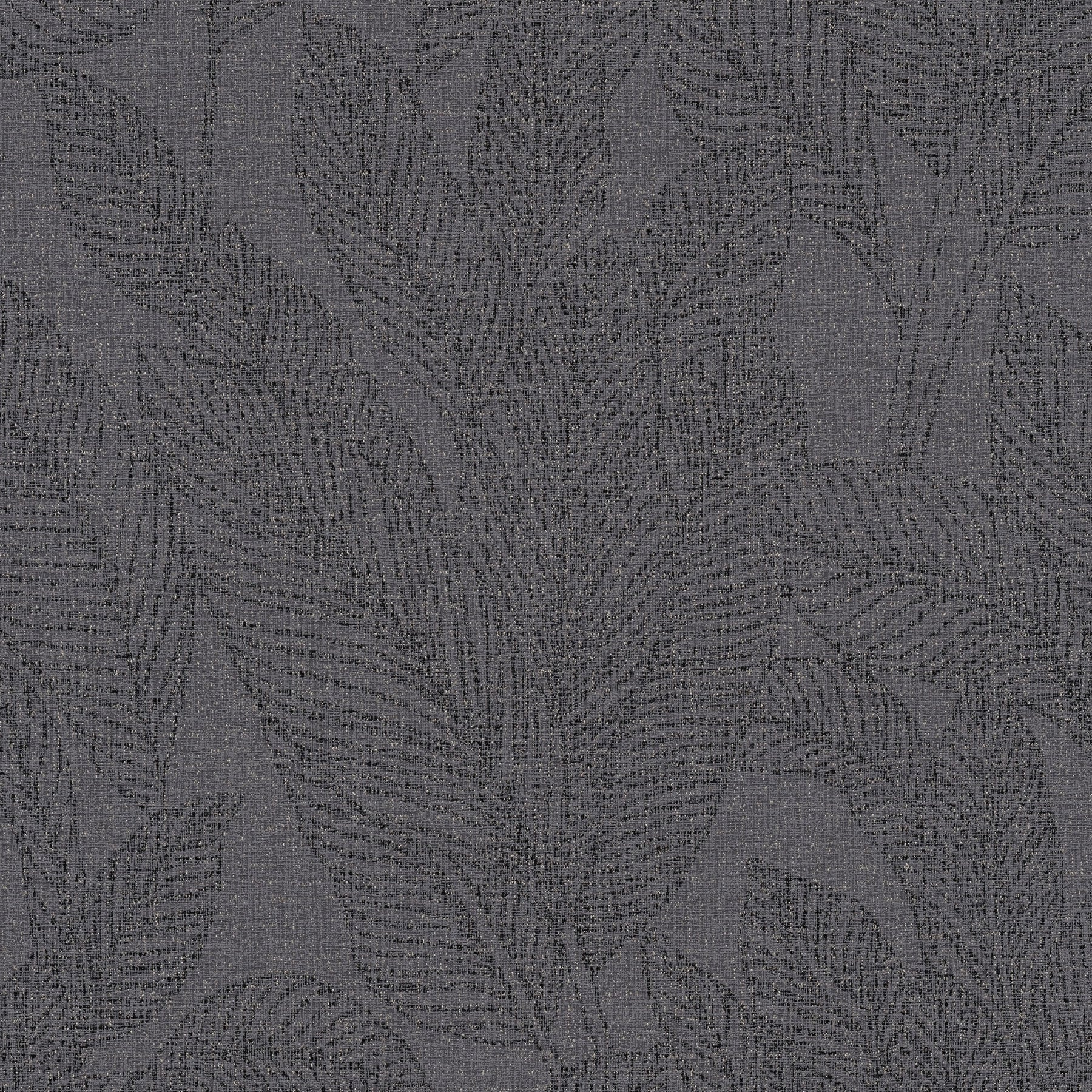 Golden Fern - Glow Silver Grey Cosmo Living Wallpaper by Galerie