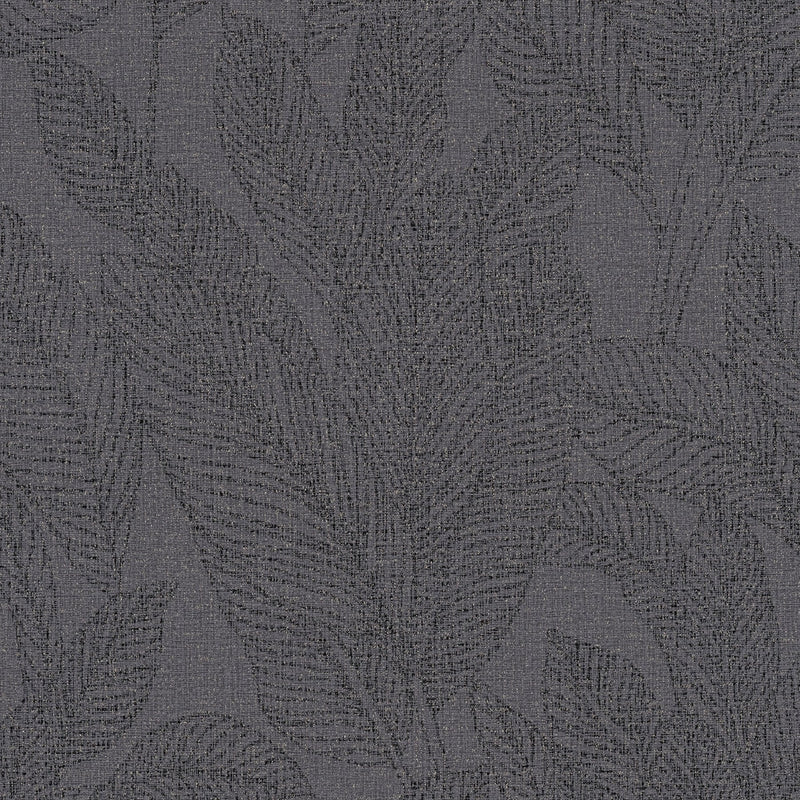 Golden Fern - Glow Silver Grey Cosmo Living Wallpaper by Galerie