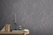 Golden Fern - Glow Silver Grey Cosmo Living Wallpaper by Galerie